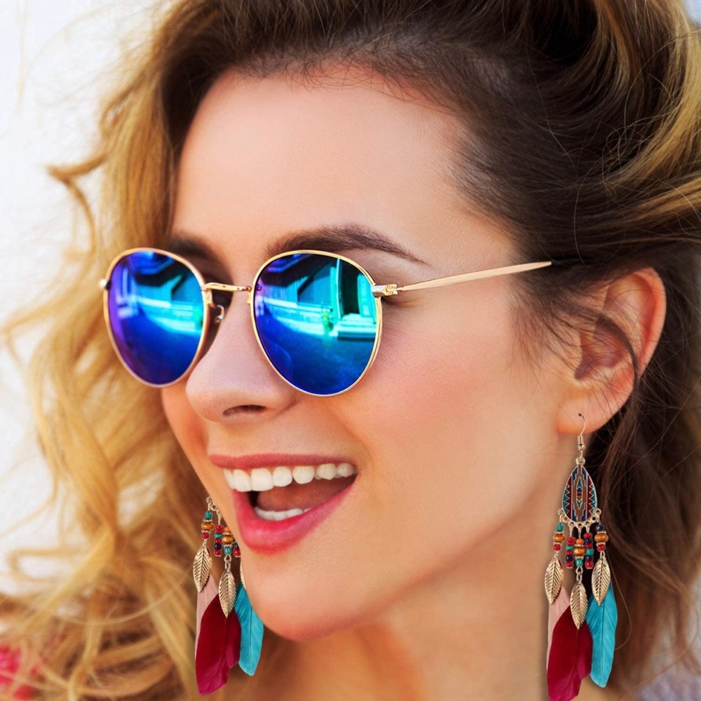 Statement Boho Feather Beautiful Earrings - Picture 6 of 7